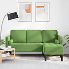 vidaXL 3-sitssoffa med chaise longue L-formad ljusgrön 160 cm sammet