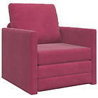vidaXL Golvsängsoffa 2-i-1 Vinröd 74x77x81 cm Sammet