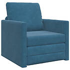 vidaXL Golvssoffa Bed 2-i-1 Blå 74x77x81 cm Sammet