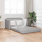vidaXL Golvsoffa Säng 2-i-1 Cloud Grey 124x71x78 cm Tyg