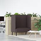 vidaXL hög ryggsoffa mörkbrun 109x56x121 cm tyg