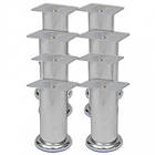 vidaXL Runda soffben 8 st krom 120 mm