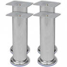 vidaXL 4 Runda soffben i krom 180 mm