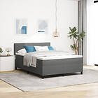 vidaXL Box Spring Bed med madrass Ljusgrå 140x200 cm Corduroy-tyg