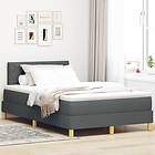 vidaXL Box Spring Säng med Madrass Mörkgrå 120x190 cm Tyg