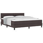 vidaXL Boxspring Säng med madrass Mörkbrun 180x200 cm Tyg