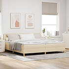 vidaXL Box Spring Säng med Madrass Grädde 200x200 cm Tyg