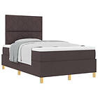 vidaXL Boxspring Säng med Madrass Mörk Brun 120x200 cm Tyg