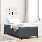 vidaXL Boxspring säng med madrass mörkgrå 100 x 200 cm Corduroytyg