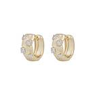 Snö Of Sweden Jen Stone Wide Ring Earrings Gold Clear