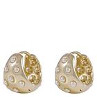 Snö Of Sweden Soap Pearl Oval Ring Earring Gold/White