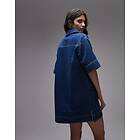 TOPSHOP Denim Mini Pullover Short Sleeved Rugby Dress