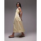 TOPSHOP Shirred Bust Dropped Waist Midi Poplin Dress