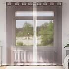 vidaXL Voile gardiner med genomföringar 2 st brun 140x225 cm