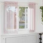 vidaXL Voile gardiner med genomföringar 2 st ljusrosa 140x140 cm