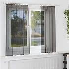 vidaXL Voile gardiner med stångfickor 2 st svart