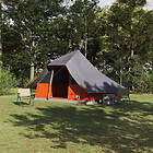 vidaXL Familjetält Tipi Grå och Orange 10-Person Vattentät
