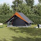 vidaXL Campingtält A-Frame 5-personers Grå och Orange Vattentåligt