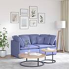 vidaXL Modulsoffa med kuddar tyg jeans blå 3321247