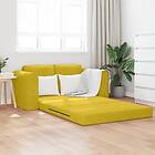 vidaXL Golvssoffa 2-i-1 Gul 148x71x83 cm Sammet