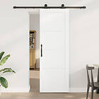 vidaXL Skjutdörr med tillbehörset Vit 73,5 x 211 cm Solid träfuru
