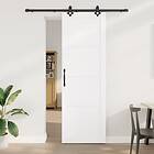 vidaXL Skjutdörr med hårdvarusats Vit 78x232 cm Massivt trä Fura