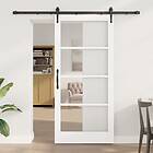 vidaXL Skjutdörr med tillbehörsset Vit 93x202 cm Massivt Trä Furu