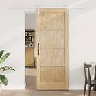 vidaXL Skjutdörr med hårdvaruset 83x211 cm Massivt trä Tall