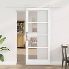 vidaXL skjutdörr med hårdvarusats vit 78x202 cm solid trä furu