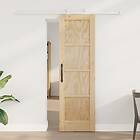 vidaXL Skjutdörr med beslag Set 61x198,5 cm Massivt trä tall