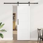 vidaXL Skjutdörr med Hårdvarusats Vit 73,5x211 cm Massivt trä Furu