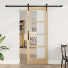 vidaXL Skjutdörr med Hårdvaruset 73,5x198.5 cm Massivt Furu