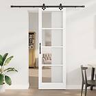 vidaXL Skjutdörr med installationssats Vit 78x232 cm Massivt Trä Furu