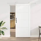 vidaXL Skjutdörr med skjutdörrsset Vit 93x211 cm Massivt trä furu