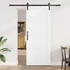 vidaXL Skjutdörr med Tillbehör Vit 86x211 cm Massivt Trä Furu