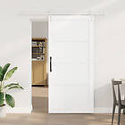 vidaXL Skjutdörr med beslag Set Vit 93x202 cm Massivt trä Furu
