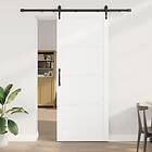 vidaXL Skjutdörr med Tillbehör Set Vit 93x232 cm Massivt Furuträ
