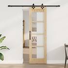 vidaXL Skjutdörr med Monteringsset "ORKDAL" Massivt Trä & Glas