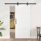 vidaXL Skjutdörr med beslag Set Vit 86x198.5 cm Solid Furu