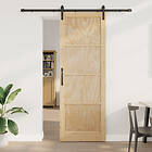 vidaXL Skjutdörr med beslag 83x232 cm Massiv trädfuru