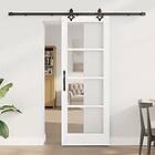 vidaXL Skjutdörr med installationssats Vit 73,5x198.5 cm Massiv trä furu