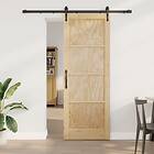 vidaXL Skjutdörr med skjutdörrstillbehör 78x211 cm Massivt träfuru