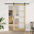 vidaXL Skjutdörr med tillbehör 93x202 cm Massivt tall