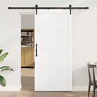 vidaXL Skjutdörr med beslag Vit 93x202 cm Solid Trä Furu