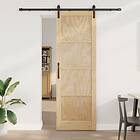 vidaXL Skjutdörr med hårdvarusats 78x232 cm massivt furu