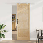 vidaXL Skjutdörr med beslag Set 83x232 cm Massivt trä Furu