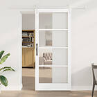 vidaXL Skjutdörr med Tillbehör Set Vit 93x211 cm Massivt Trä Furu