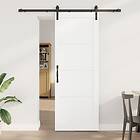 vidaXL skjutdörr med beslag vit 78x211 cm massiv trä furu