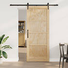vidaXL Skjutdörr med Beslagssats 86x211 cm Massiv Furuträ