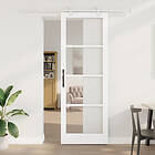vidaXL Skjutdörr med Hårdvaru Set Vit 83x232 cm Solid Trä Furu
